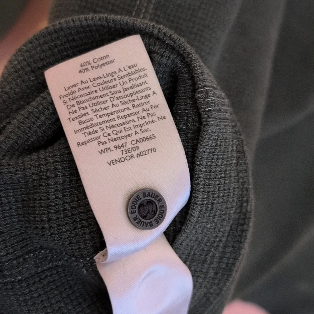 Eddie Bauer Green Henley Shirt - Picture 3 of 3